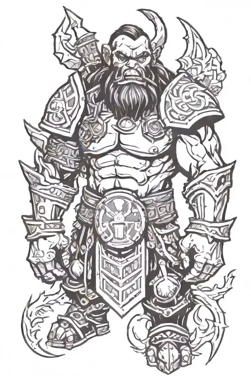 world of warcraft thrall  tattoo design idea