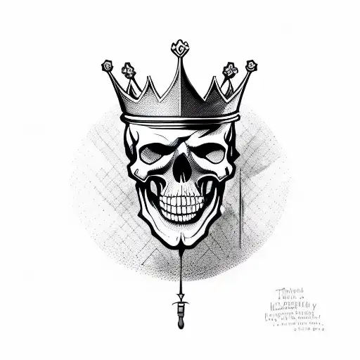 King's Crown skull tattoo design idea