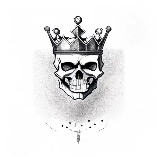 King's Crown skull tattoo design idea