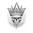 King's Crown skull tattoo design idea