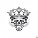 King's Crown skull tattoo design idea