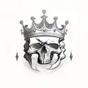 King's Crown skull tattoo design idea
