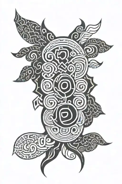 African tribal pattern incorporating scripture and geometric patterns  tattoo design idea