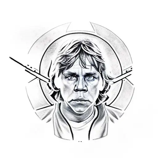 star wars luke skywalker tattoo design idea