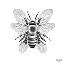 bee in a bee hive tattoo design idea