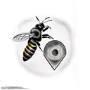 bee in a bee hive tattoo design idea