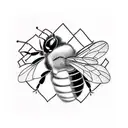 bee in a bee hive tattoo design idea