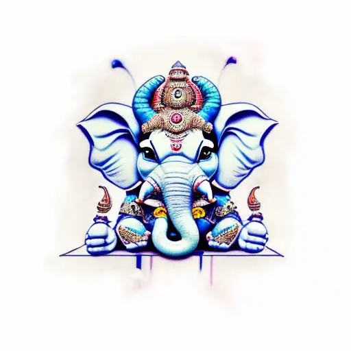 stitch doing the ganesha pose tattoo design idea