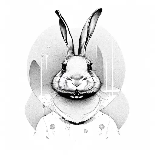 magic rabit tattoo design idea