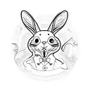 magic rabit tattoo design idea