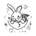 magic rabit tattoo design idea