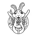 magic rabit tattoo design idea