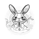 magic rabit tattoo design idea