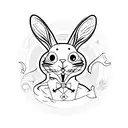 magic rabit tattoo design idea