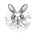 magic rabit tattoo design idea
