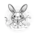 magic rabit tattoo design idea