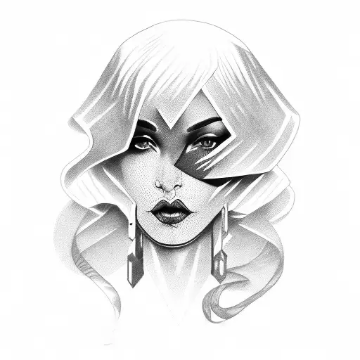 Black queen of chess tattoo design idea