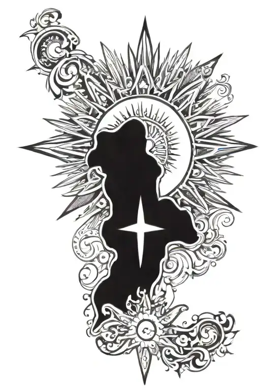 Philippines sun behind cross tattoo tattoo design idea
