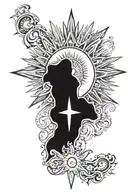 Philippines sun behind cross tattoo tattoo design idea