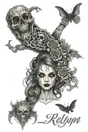 Forearm daughters name Raelynn tattoo design idea