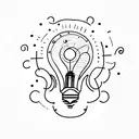 light bulb with semi colon tattoo design idea