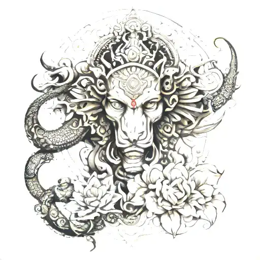 Tushar and moksha hidden within tattoo design idea