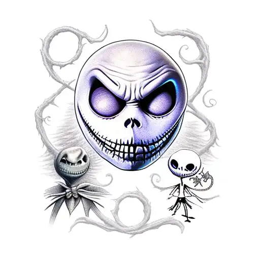 Nightmare Before Christmas with Jack Skellington tattoo design idea