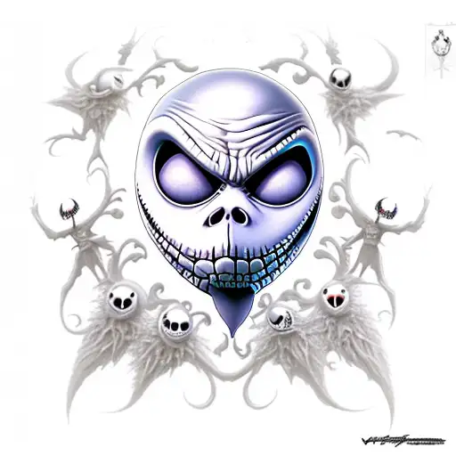 Nightmare Before Christmas with Jack Skellington tattoo design idea