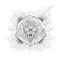 flower and honeycomb  tattoo design idea