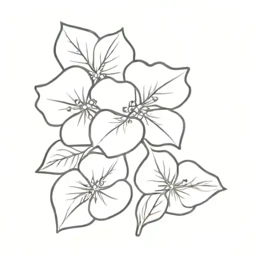 Vive el presente hydrangea tattoo design idea