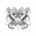 Snake around vine sternum  tattoo design idea