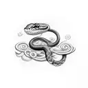 Snake around vine sternum  tattoo design idea