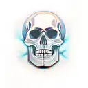glitchy matrix skull  tattoo design idea