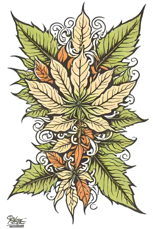 pot leaf tattoo design idea