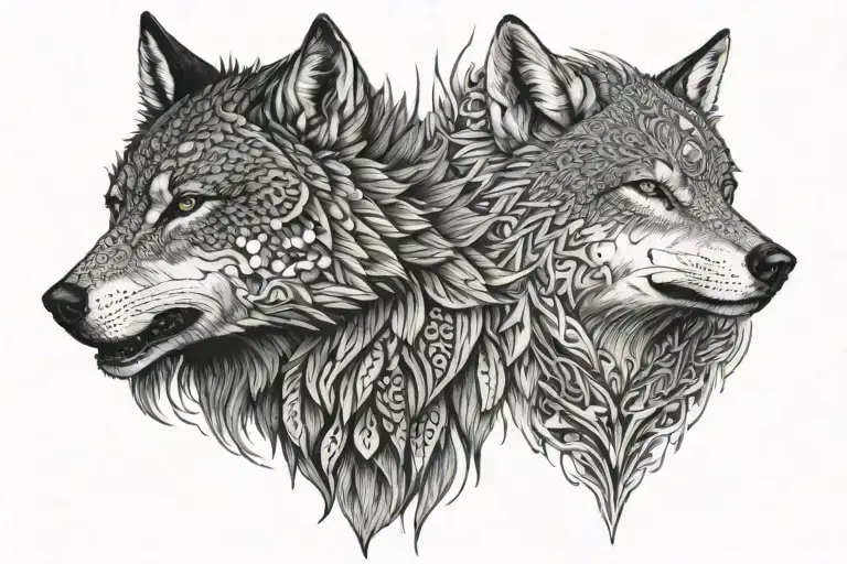 wolf and warrior   tattoo design idea