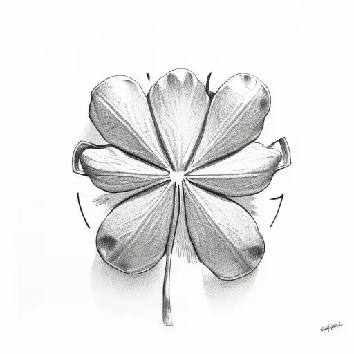 4 leaf clover tattoo design idea
