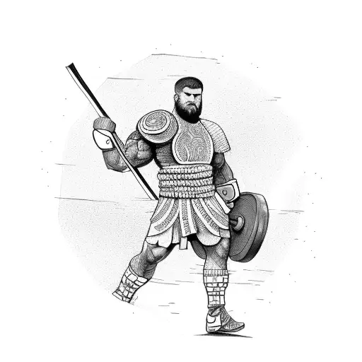 A stoic warrior lifting weights, representing the resilience and discipline required in both boxing and life. tattoo design idea