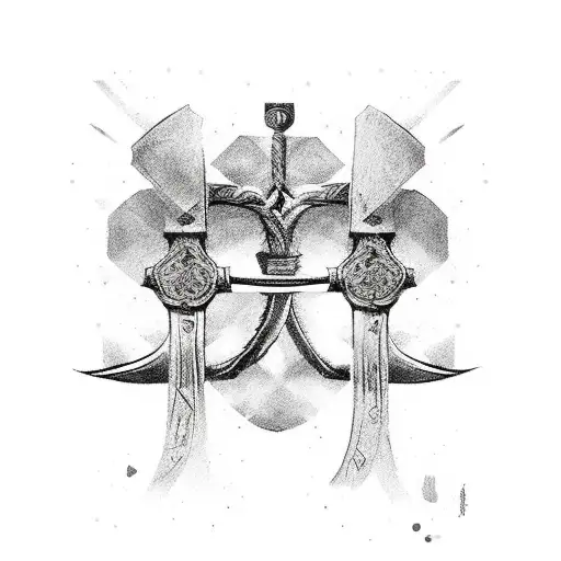 A pair of crossed swords surrounded by stoic quotes, reflecting the client's love for both boxing and stoicism. tattoo design idea