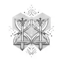 A pair of crossed swords surrounded by stoic quotes, reflecting the client's love for both boxing and stoicism. tattoo design idea