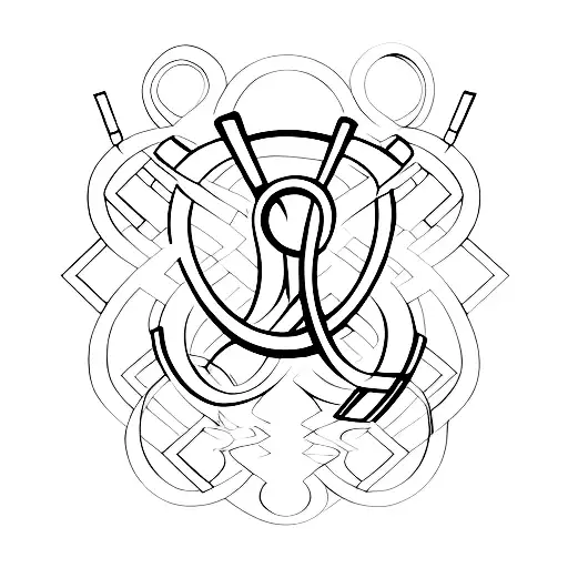 Musical notes forming the shape of a BMW logo tattoo design idea