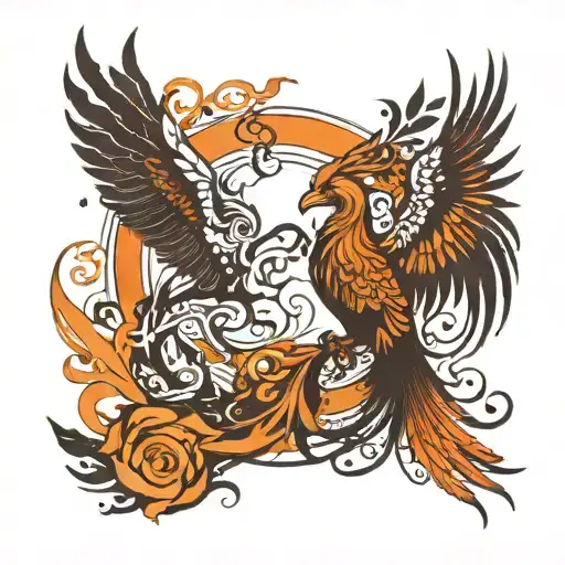 Great! Here's a summary of your preferences for the phoenix tattoo design:  Style: Abstract, thin lines, linework style, tattoo design idea