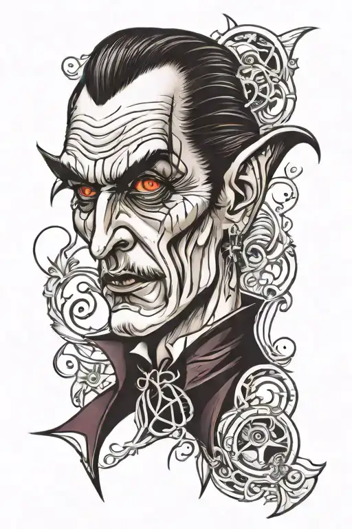 eyes Dracula tattoo design idea