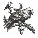 Eagle, Wolf, Skull, Tree Of Life tattoo design idea