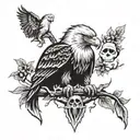 Eagle, Wolf, Skull, Tree Of Life tattoo design idea