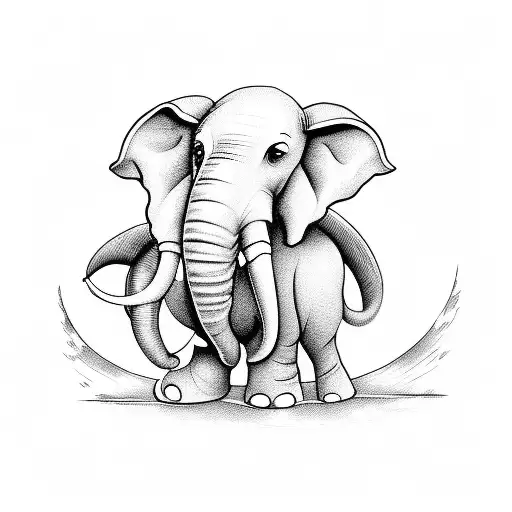 elefant mit hut der nach hinten sitz tattoo design idea