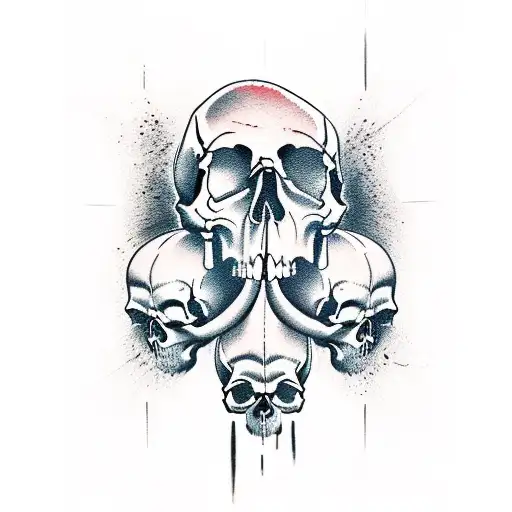 A new age tattoo of a skull that has one half of it that represents hell and the other half of the skull represents Heav tattoo design idea