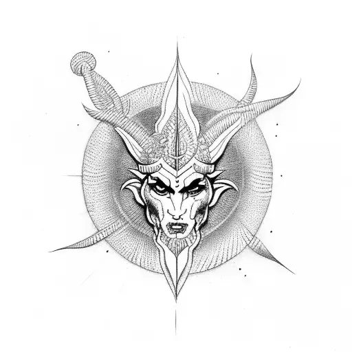 Trishul with aum tattoo design idea