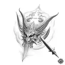 Trishul with aum tattoo design idea