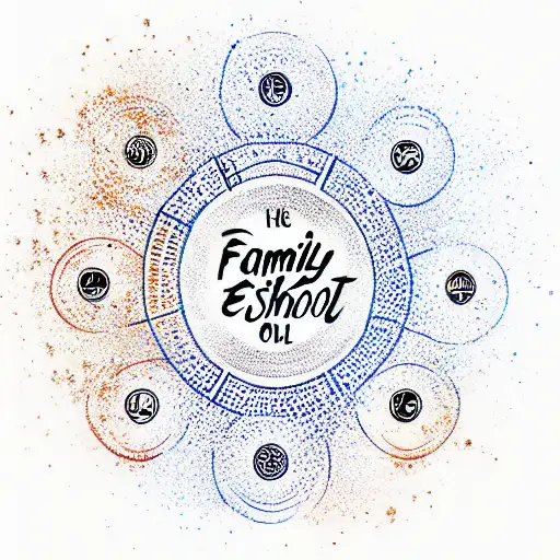 Family Enso circle of life tattoo design idea