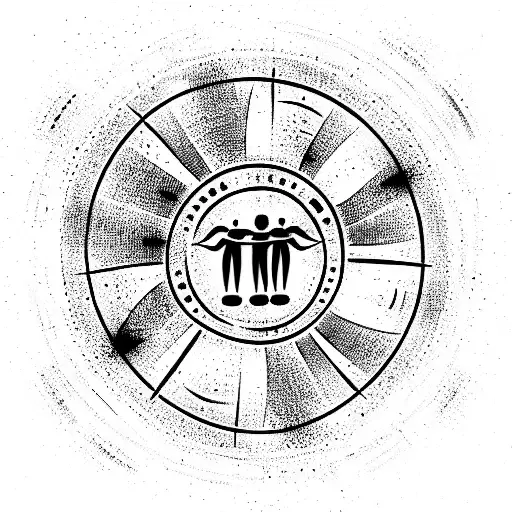 Family Enso circle of life tattoo design idea